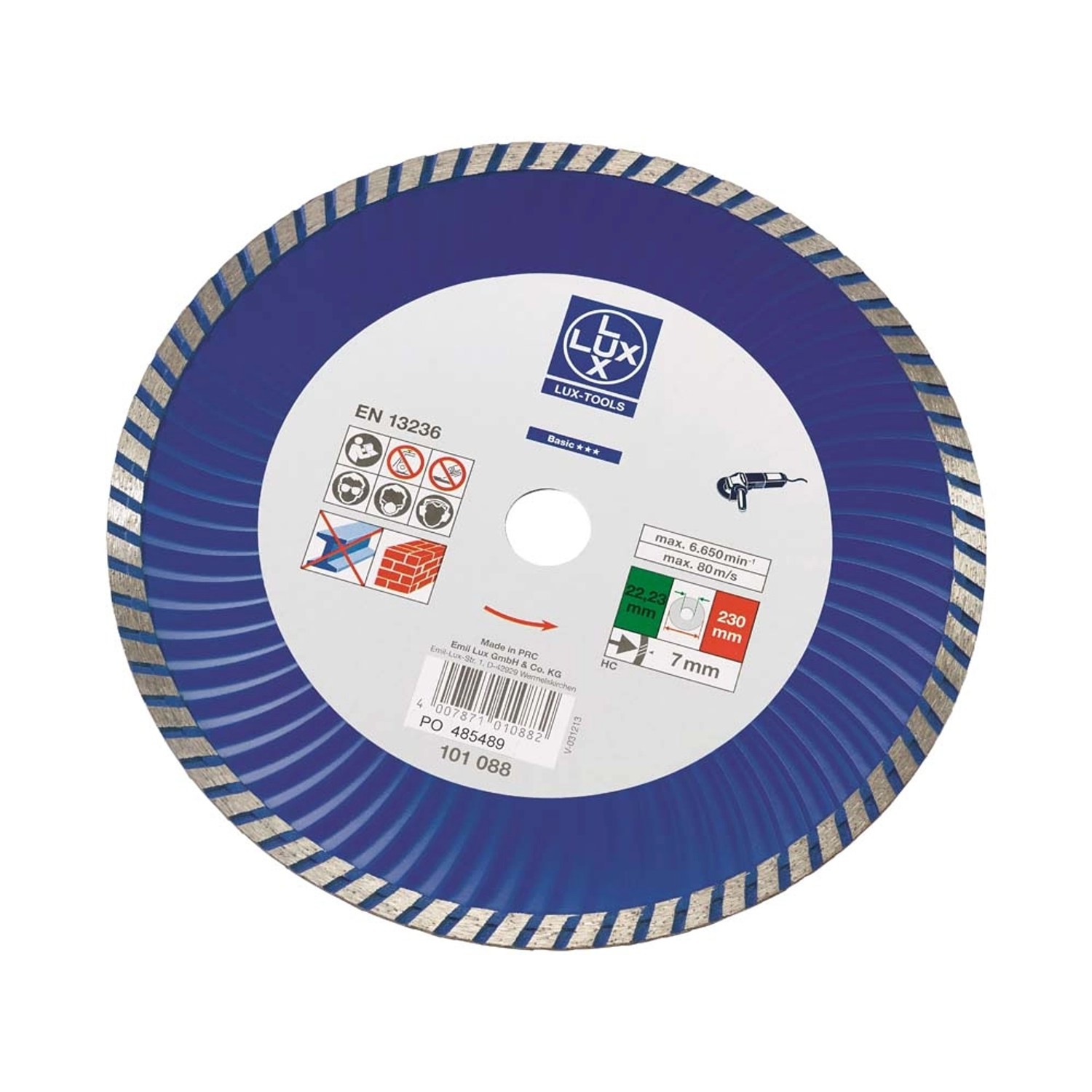Tarcza diamentowa LUX 230 mm Super Turbo, segmentowa