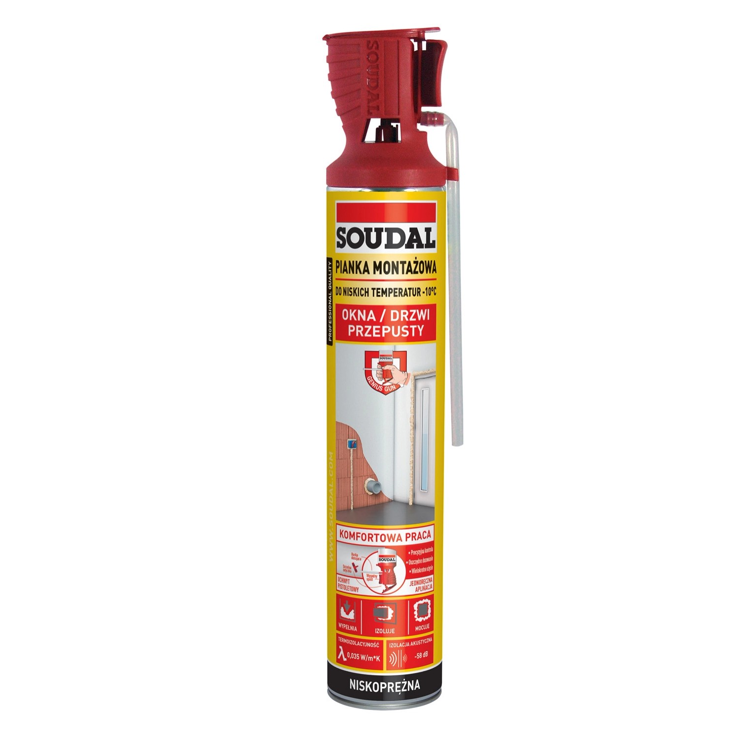 Soudal Pianka montażowa z aplikatorem Genius Gun zimowa 750 ml