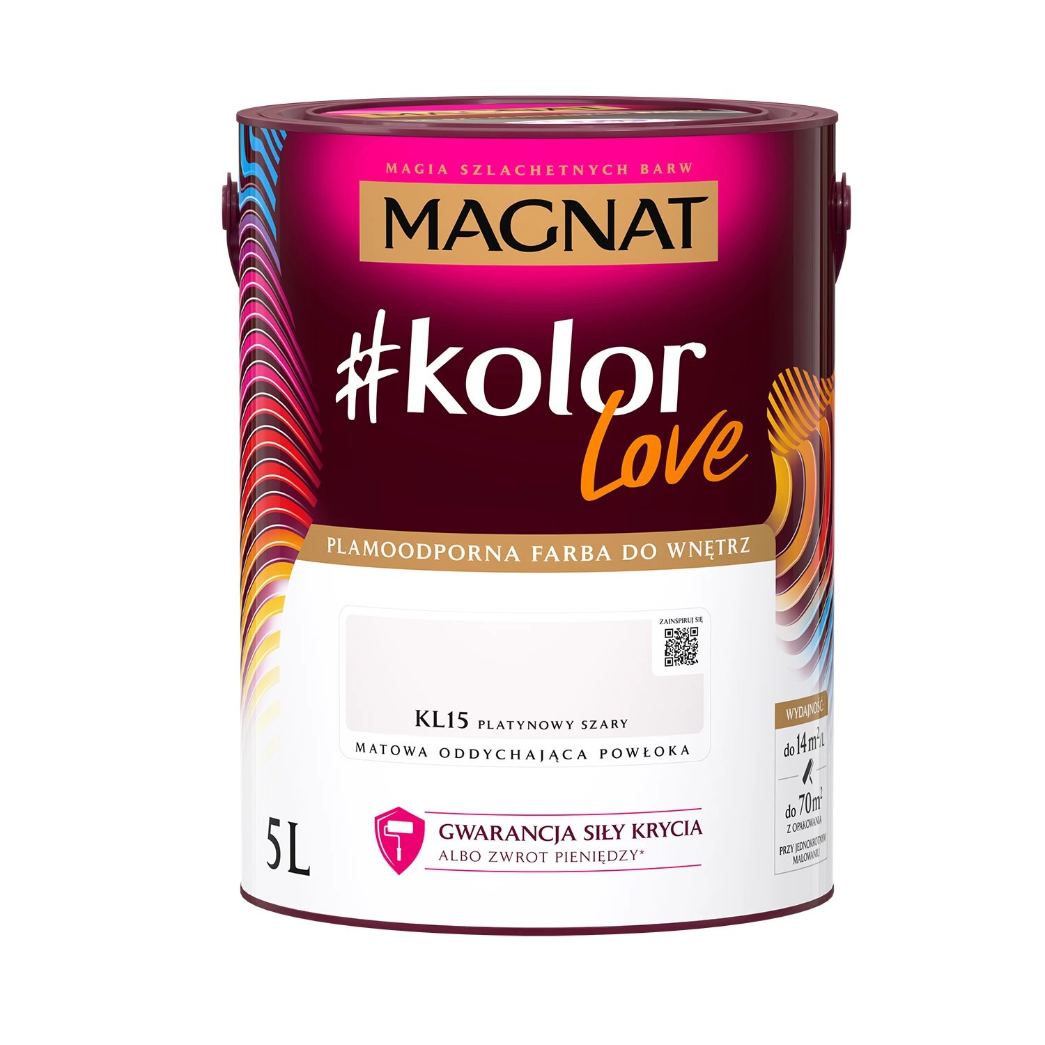 Farba Magnat KolorLove platynowy szary 5l