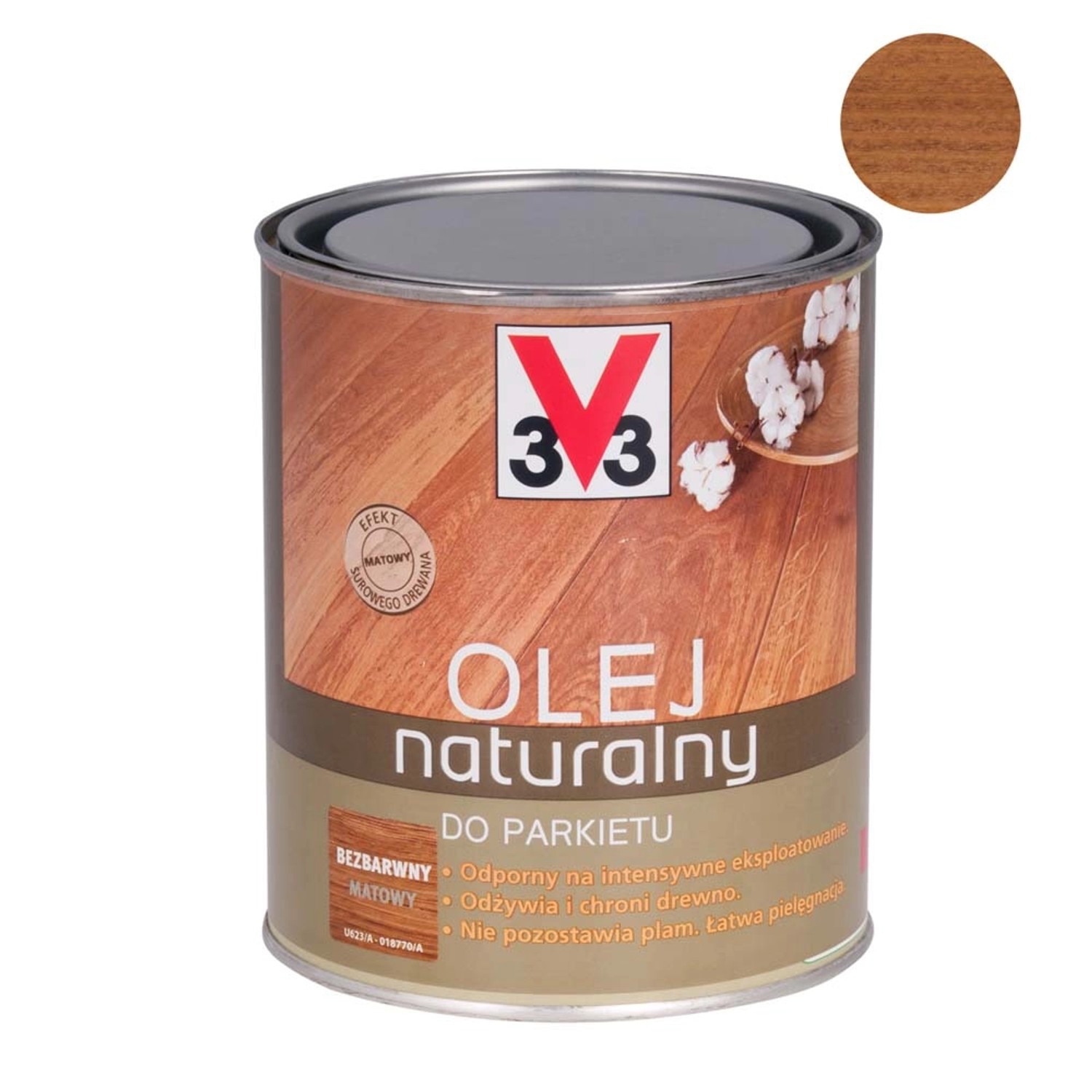 V33 Olej naturalny do parkietu mat bezbarwny 1 l