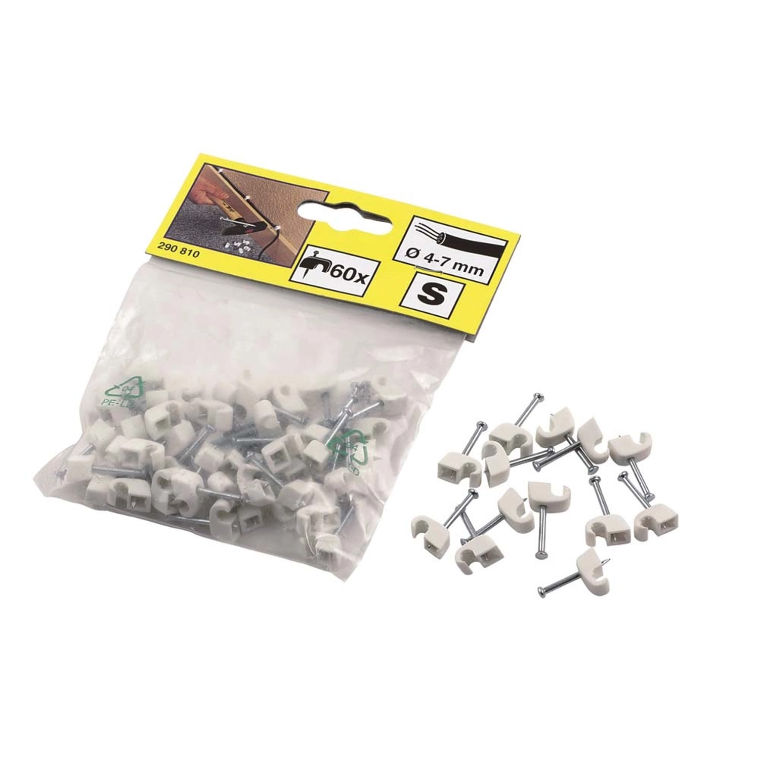 Uchwyt do kabla okrągły 4 mm - 7 mm 60 sztuk