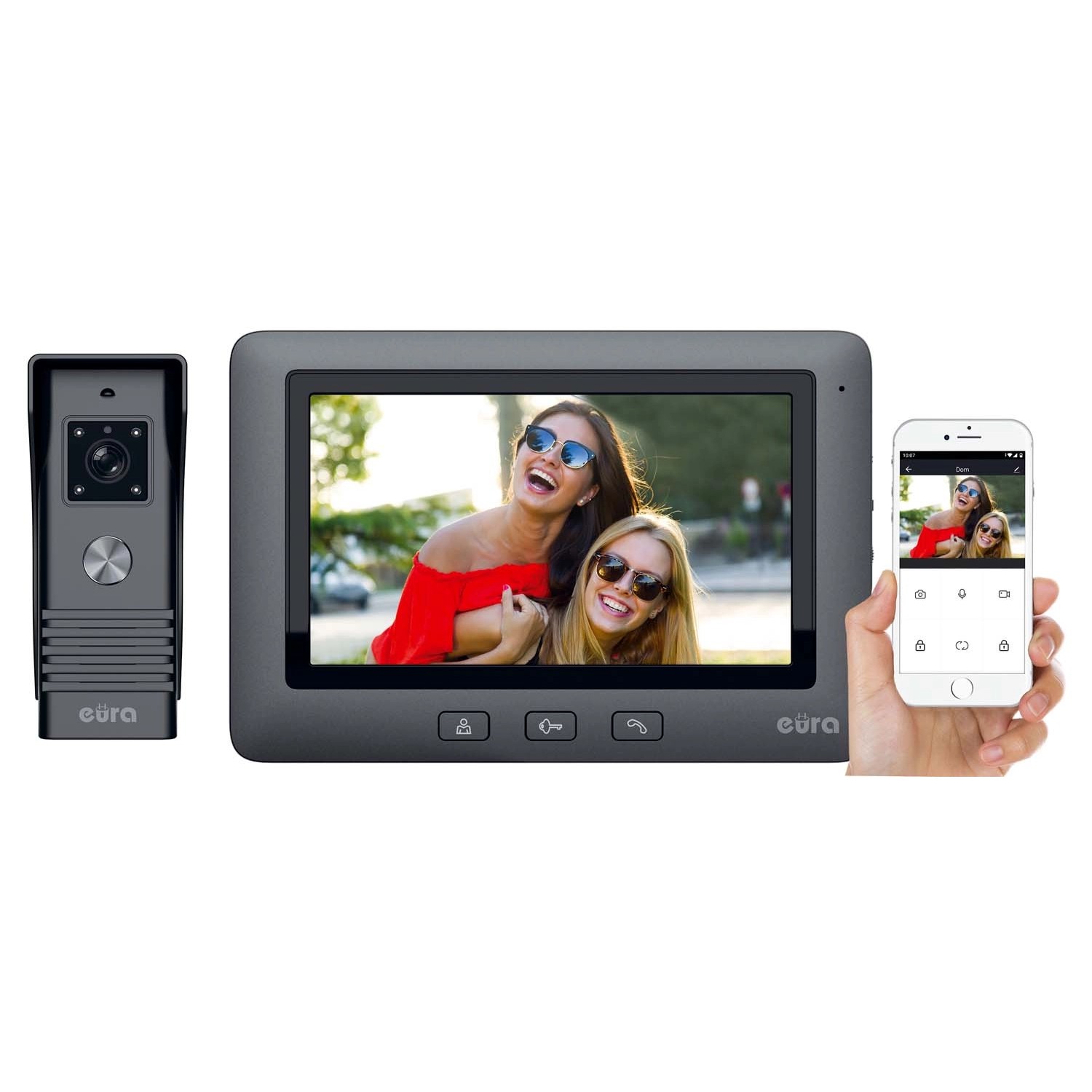 Eura Wideodomofon WDP-45A3+WiFi czarny