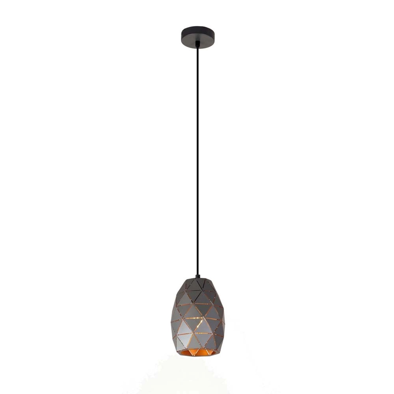 Italux Lampa wisząca HARLEY śr. 15 cm grafitowa 1x40W E27