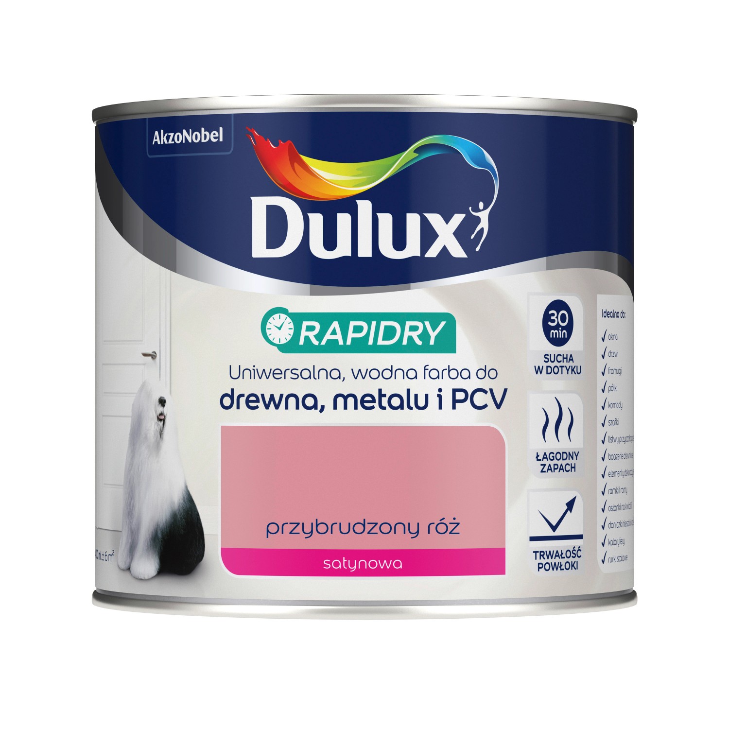 Dulux Farba akrylowa Rapidry przybrudzony róż 400 ml