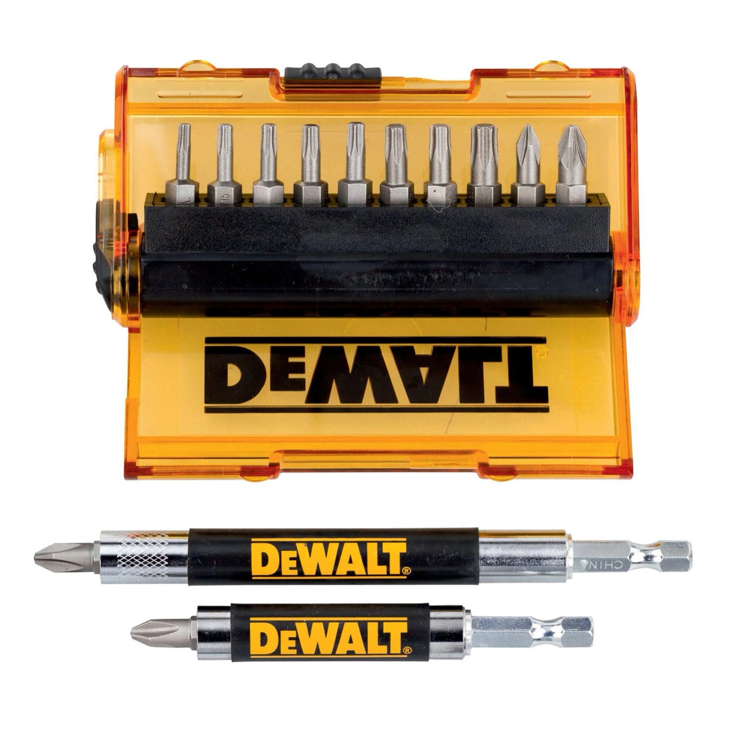 DeWalt Zestaw bitów PH/PZ/Torx 14 el. + 2 szt. przedłużek 1/4"