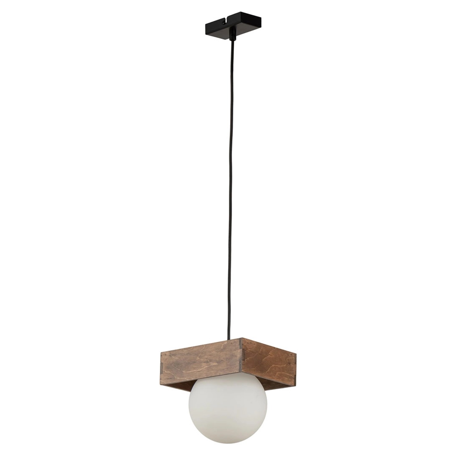 Sigma Lampa wisząca BLOOM 1x12W G9 drewno/biała kula