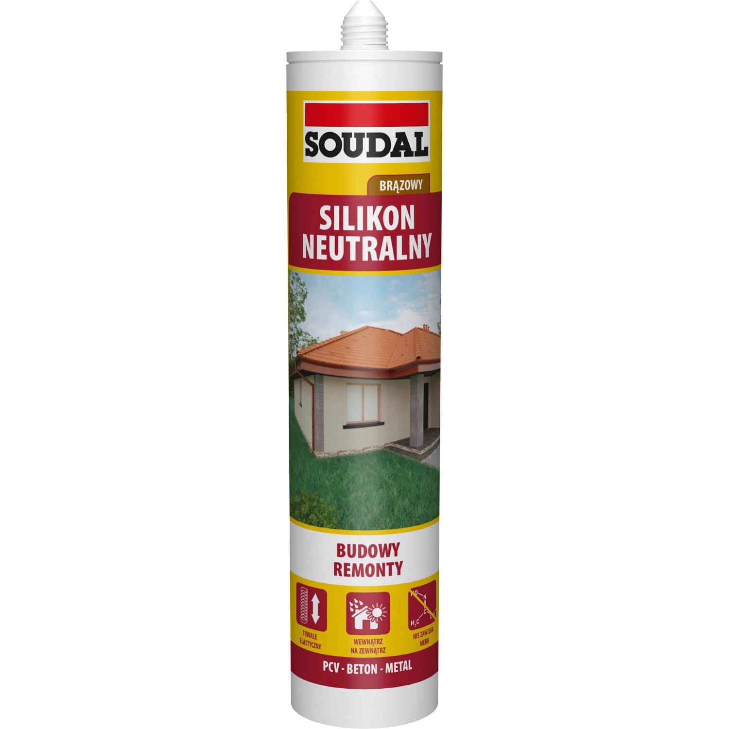 Soudal Silikon neutralny 280 ml brązowy