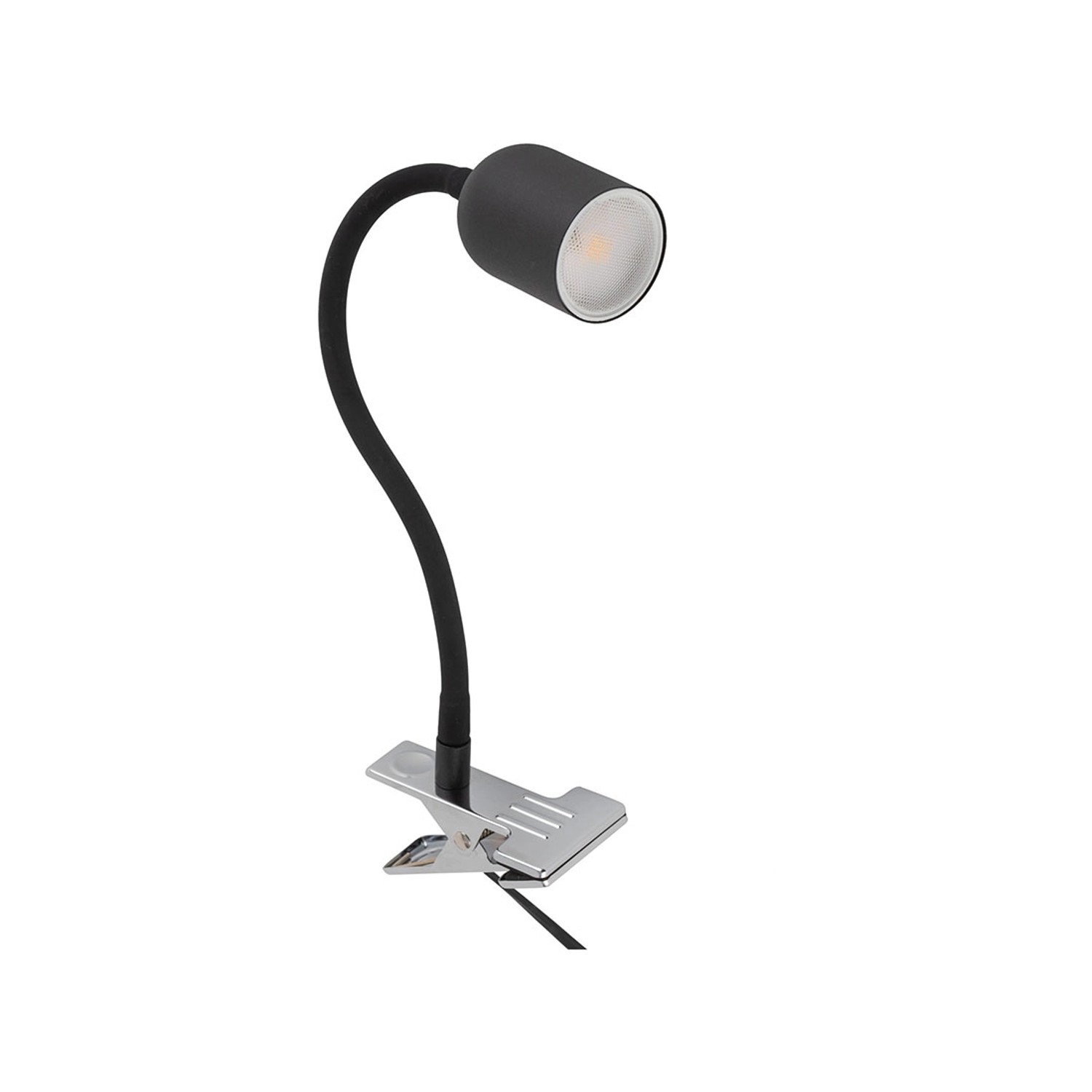 TK Lighting Lampka biurkowa TOP BLACK klips 1xGU10 5W