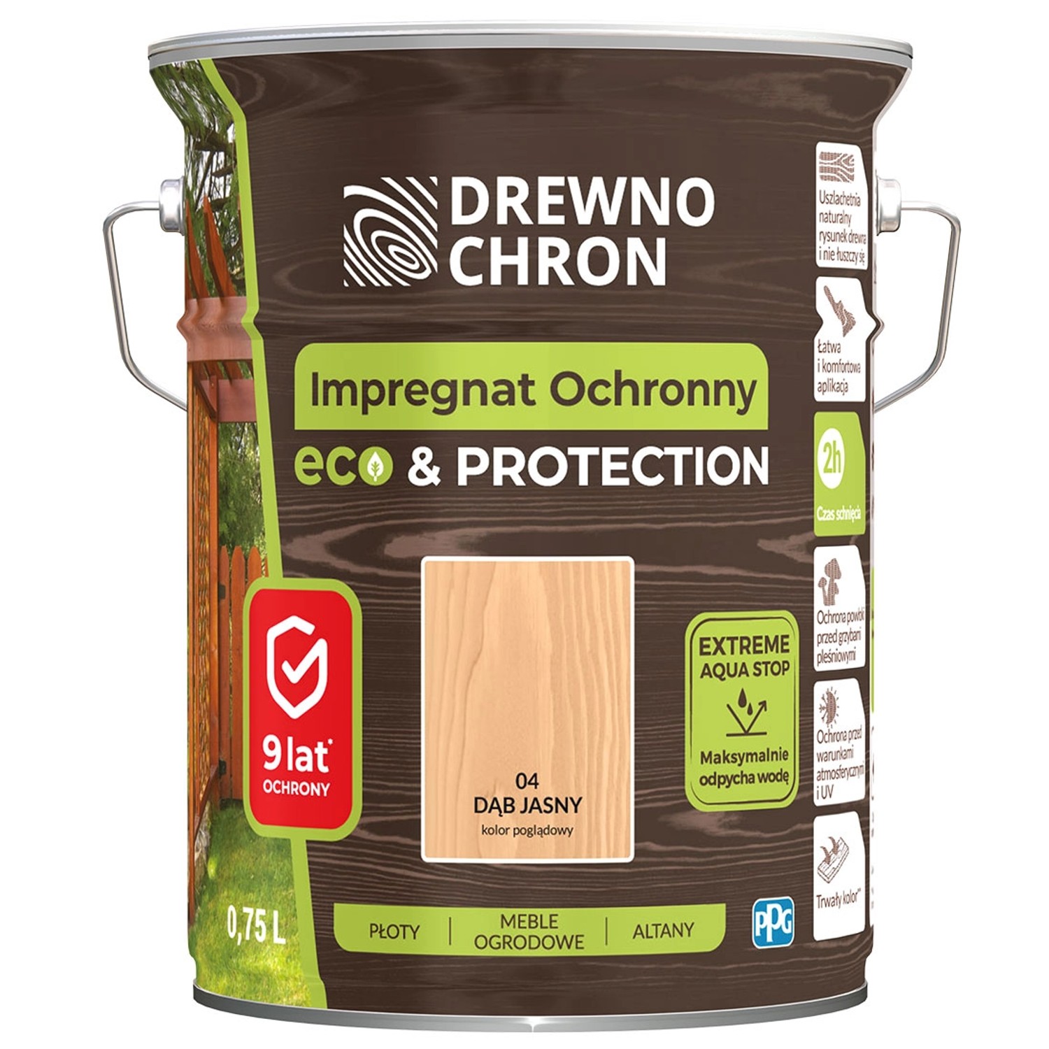 Drewnochron Impregnat ochronny Eco & Protection dąb jasny 4,5L