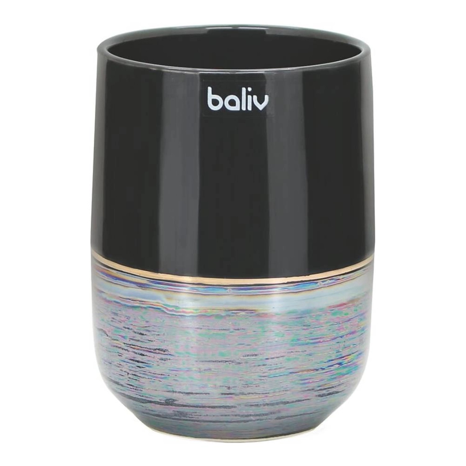 Baliv Kubek łazienkowy ceramiczny czarny-hologram