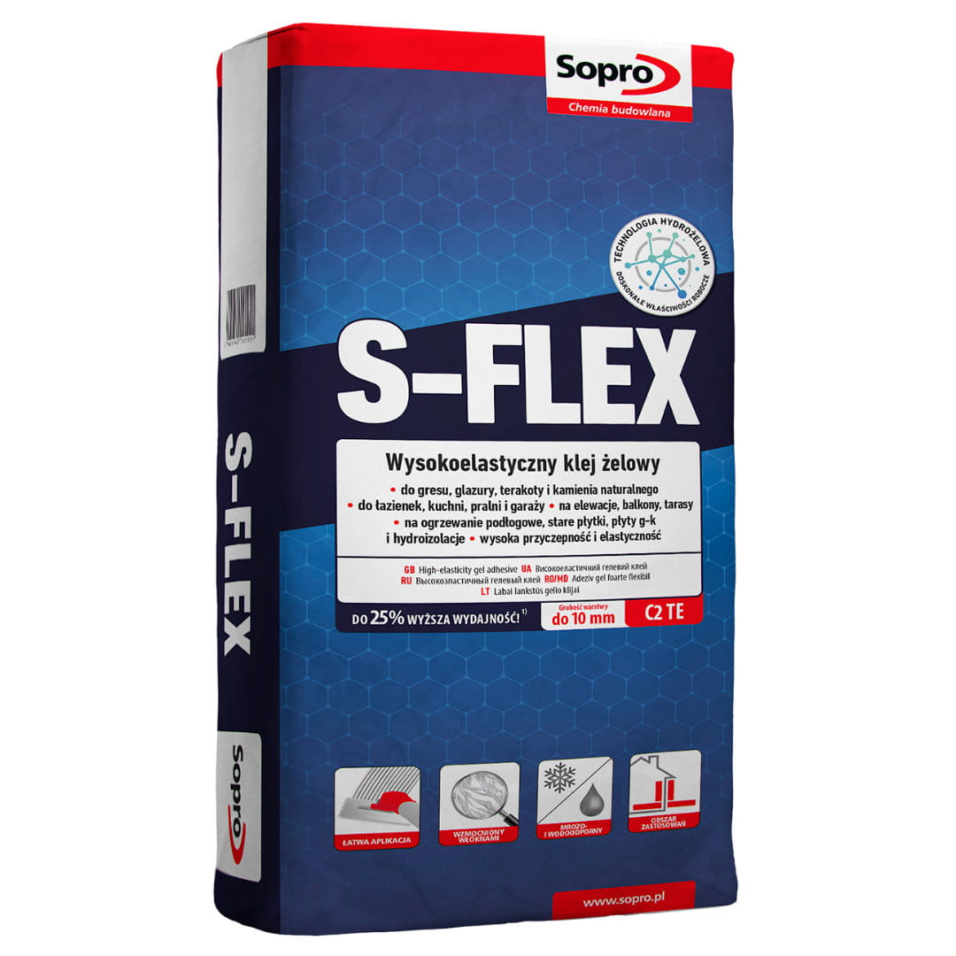 SOPRO WYSOKOELASTYCZNY KLEJ DO PŁYTEK S-FLEX 22,50KG