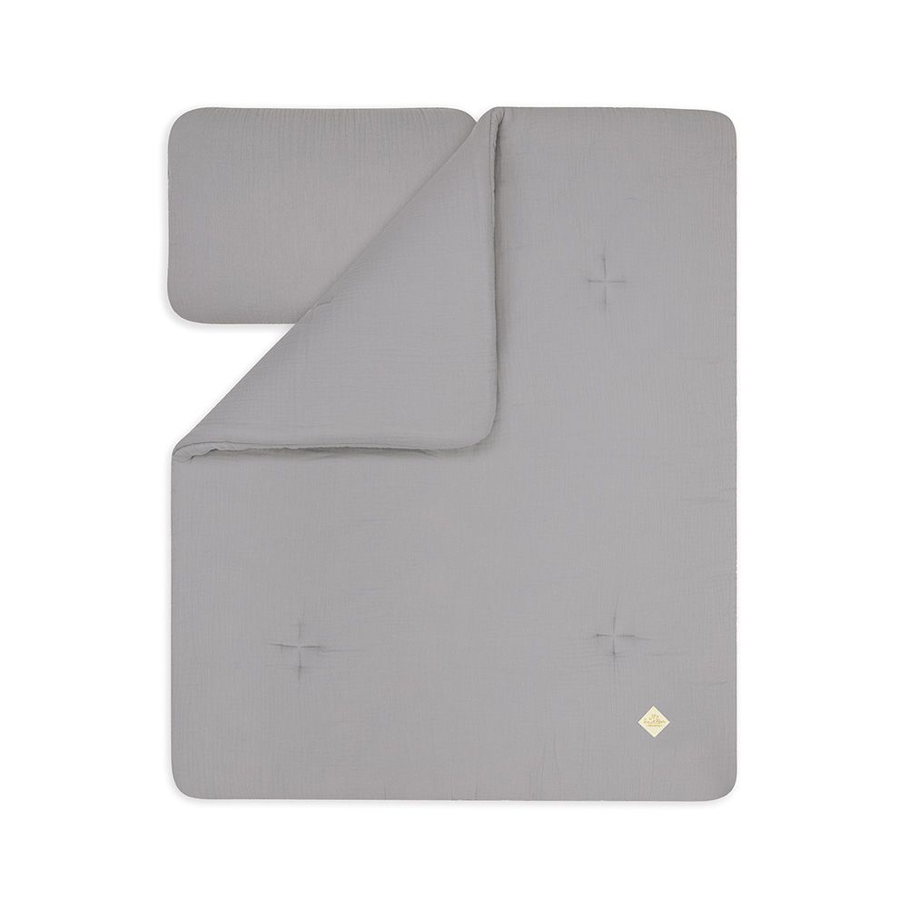 Komplet pościeli muślinowej z wypełnieniem Grey FM - 100x135 cm + poduszka 40x60 cm