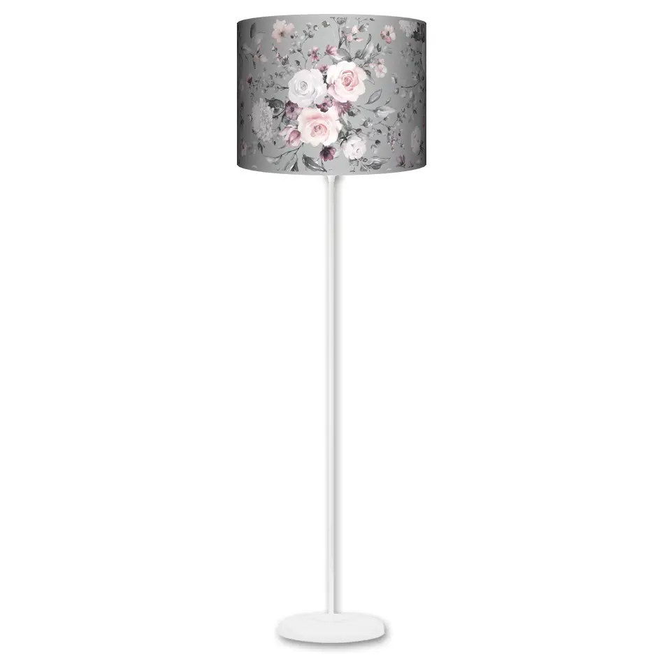 Lampa stojąca MAXI - herbaciene róże - kolor podstawy do wyboru FL - czarny