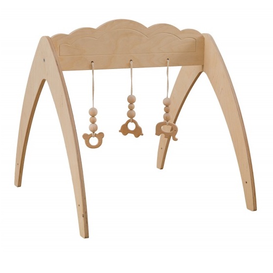Baby gym drewniany Chmurka + zawieszki BR