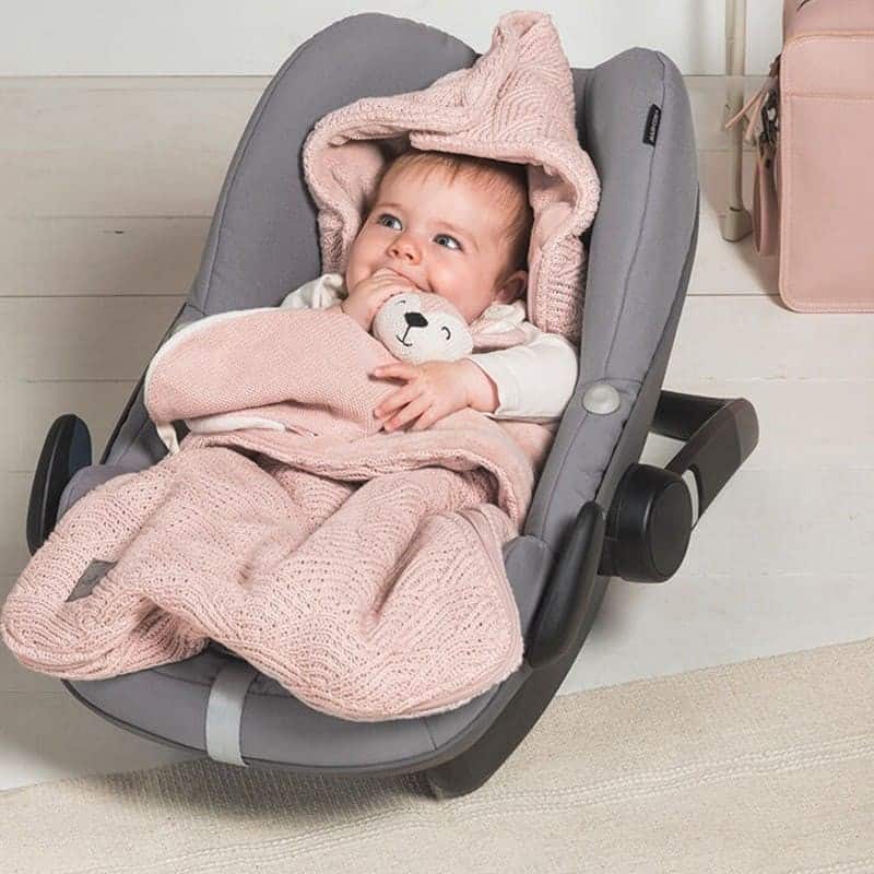 Jollein ciepły śpiworek do wózka i fotelika RIVER KNIT Pale Pink BBTB