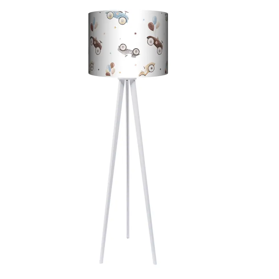 Lampa podłogowa - trójnóg drewniana duża - Retro Autka - kolor podstawy do wyboru FL - wenge