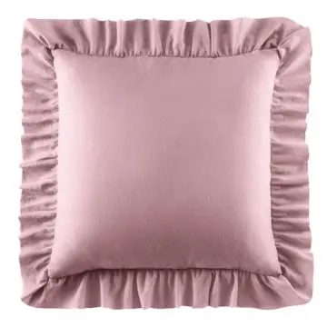 Poduszka brudny róż z falbanką 40x40 cm - Sama poszewka 40x40 cm