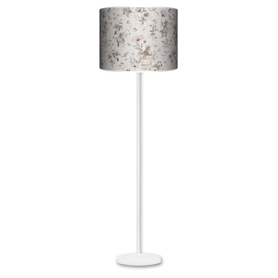 Lampa stojąca MAXI Myszki na beżu- kolor podstawy do wyboru FL - biały