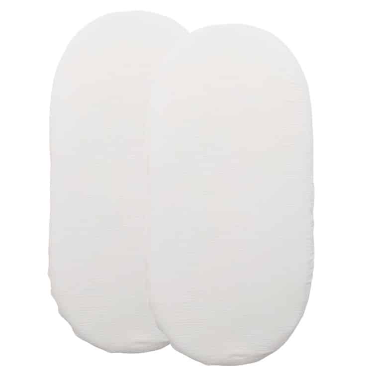 Prześcieradło muślinowe do gondoli 80x40 cm 2 pack białe