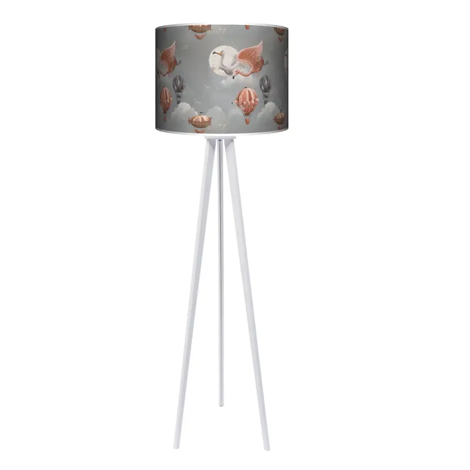 Lampa podłogowa - trójnóg drewniana duża Magic Dreams 3 -kolor podstawy do wyboru FL - biały