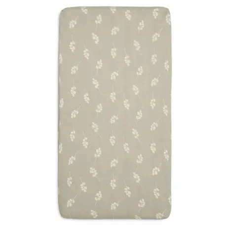 Jollein - prześcieradło do łóżeczka z gumką TWIG Olive Green - Rozmiar do wyboru BBTB - 80x40 cm