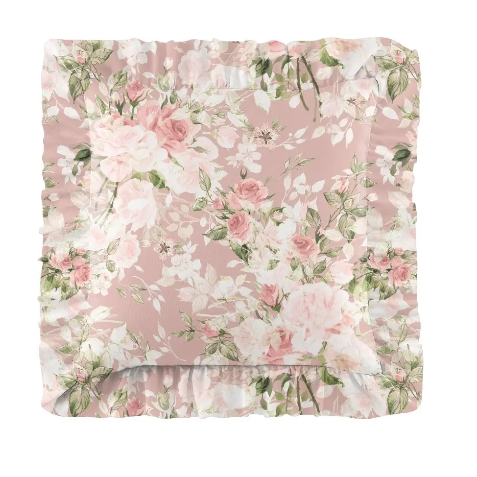 Poduszka Dusty Rose z falbanką 40x40 cm - Poduszka 40x40 cm z wypełnieniem