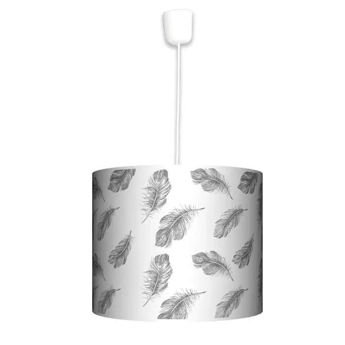 Lampa wisząca Boho szare piórka - rozmiar do wyboru FL - duża