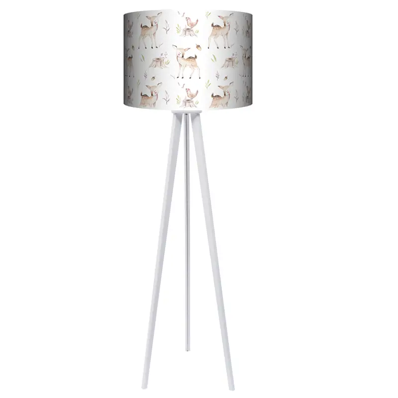 Lampa podłogowa - trójnóg drewniana duża Woodland Party 1 -kolor podstawy do wyboru FL - czarny