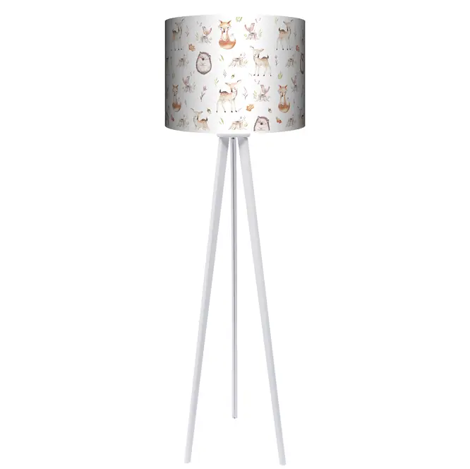 Lampa podłogowa - trójnóg drewniana duża Woodland Party 2 -kolor podstawy do wyboru FL - czarny