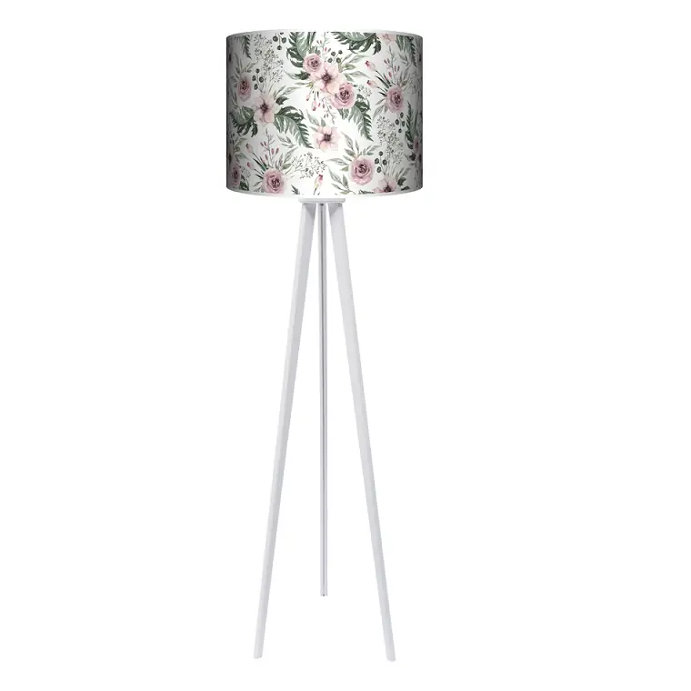Lampa podłogowa - trójnóg drewniana duża - blossom - kolor podstawy do wyboru FL - biały