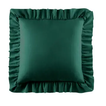 Poduszka butelkowa zieleń z falbanką 40×40 cm - Sama poszewka 40x40 cm