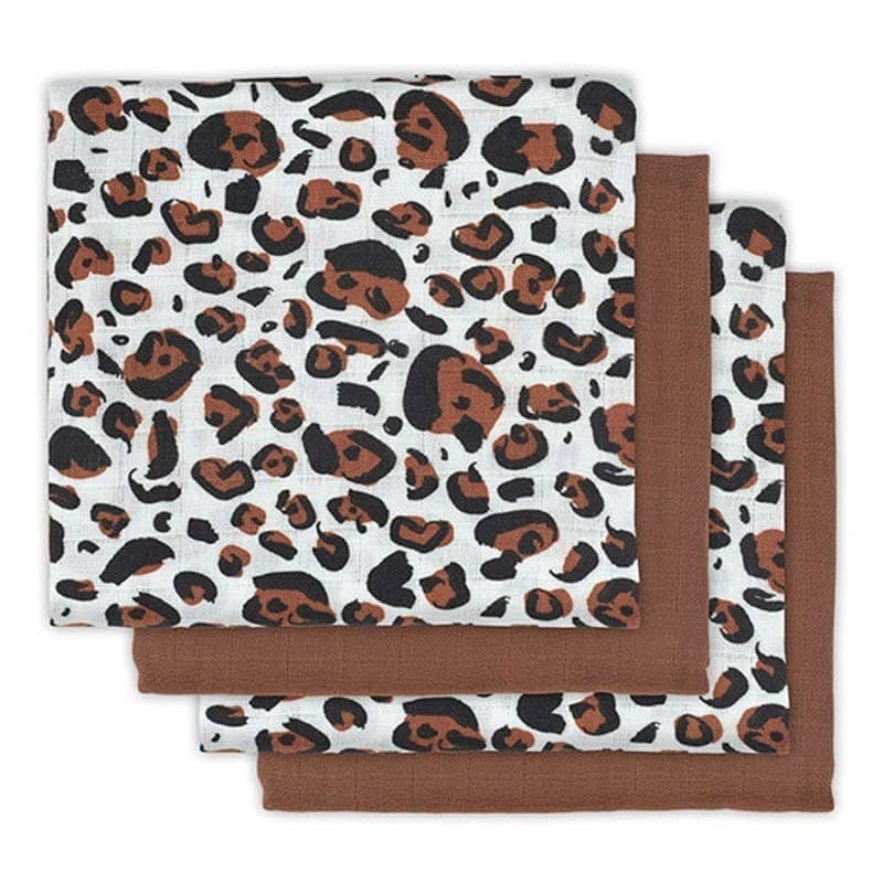 Jollein 4 pieluszki niemowlęce Hydrophlic 70x70 cm LEOPARD Natural BBTB