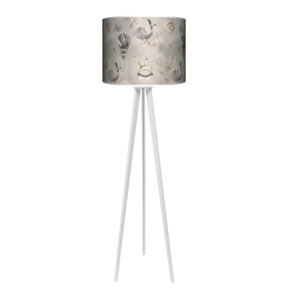 Lampa podłogowa - trójnóg drewniana duża Magic Dreams 1 -kolor podstawy do wyboru FL - czarny