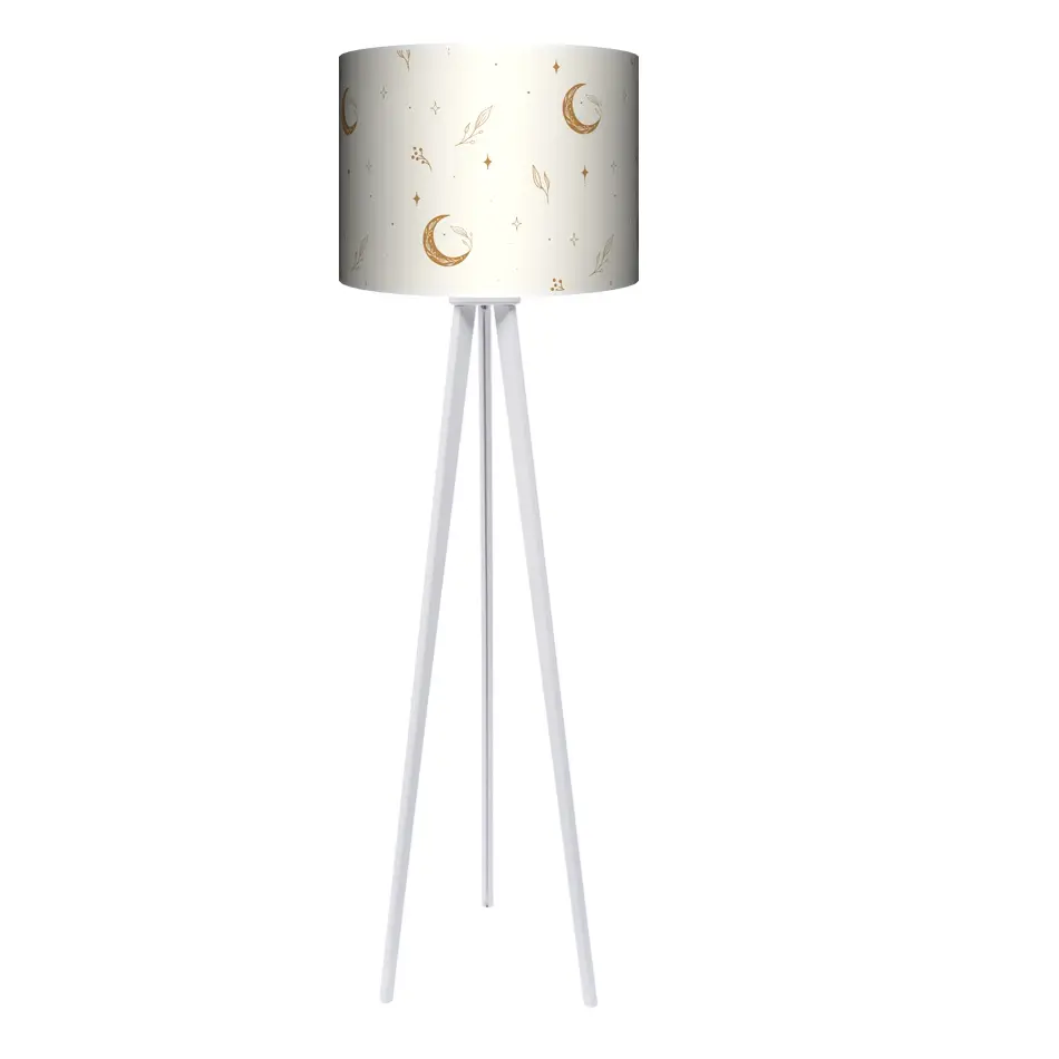 Lampa podłogowa - trójnóg drewniana duża Moon - kolor podstawy do wyboru FL - czarny
