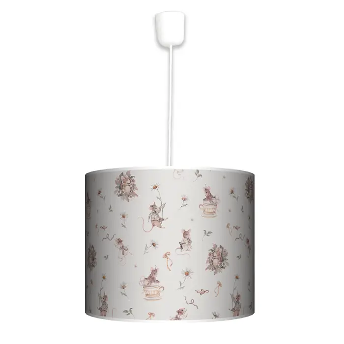 Lampa wisząca Myszki i stokrotki na beżu - rozmiar do wyboru FL - mała