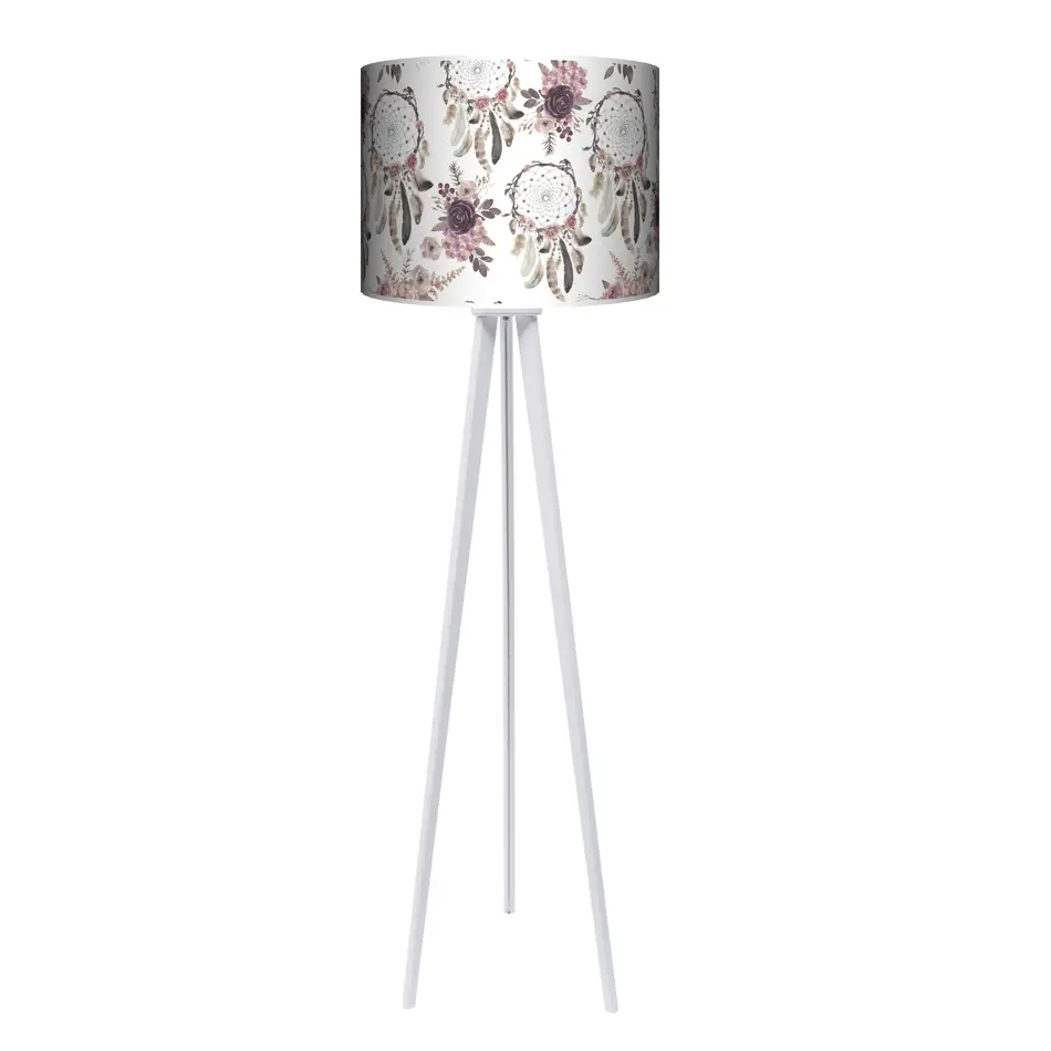 Lampa podłogowa - trójnóg drewniana duża - łapacze snów - kolor podstawy do wyboru FL - orzech