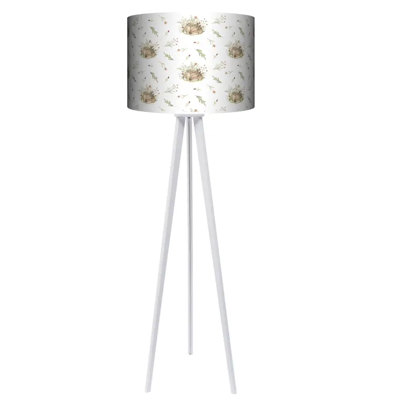 Lampa podłogowa - trójnóg drewniana duża Leśne Sarenki- kolor podstawy do wyboru FL - czarny