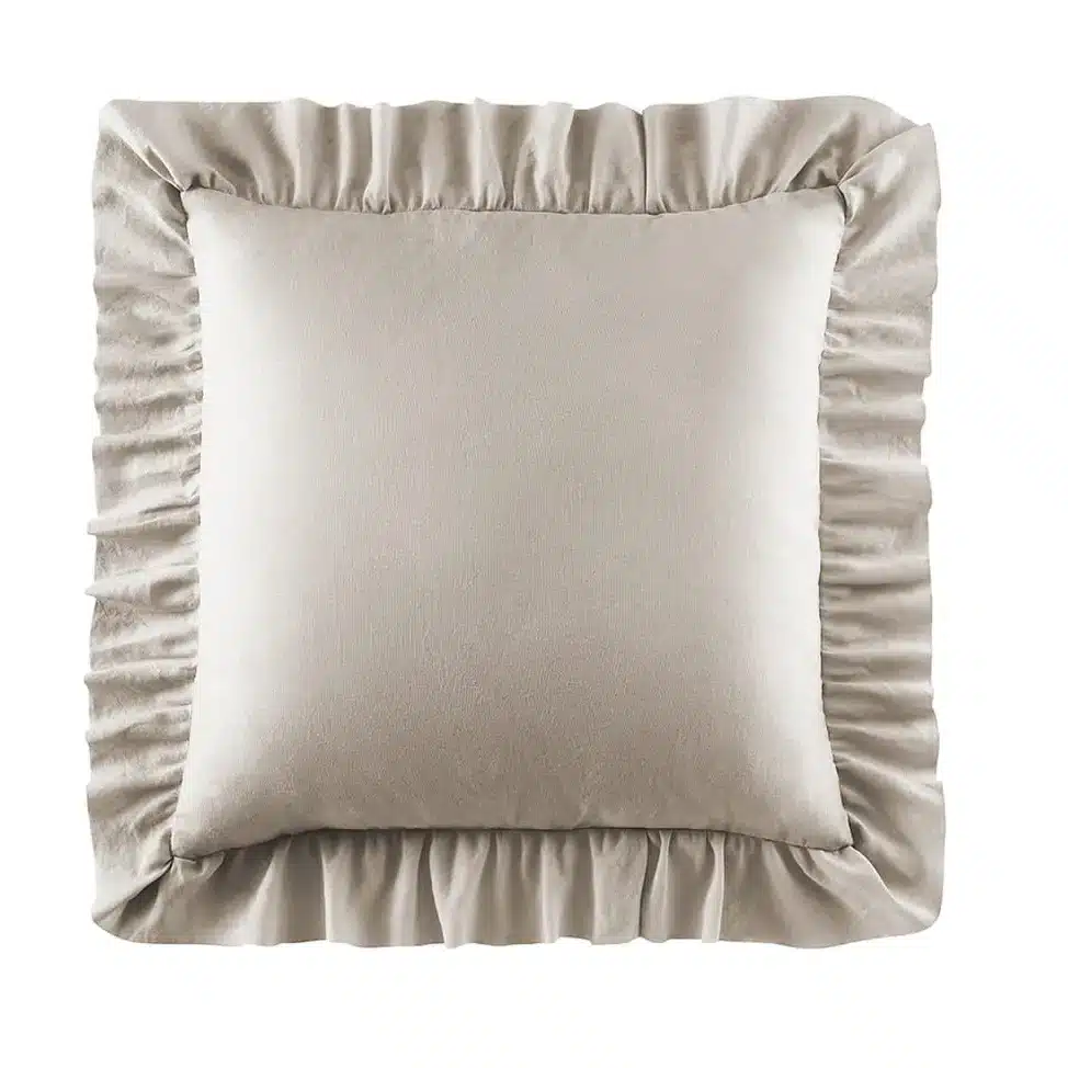 Poduszka beż z falbanką 40x40 cm - Sama poszewka 40x40 cm