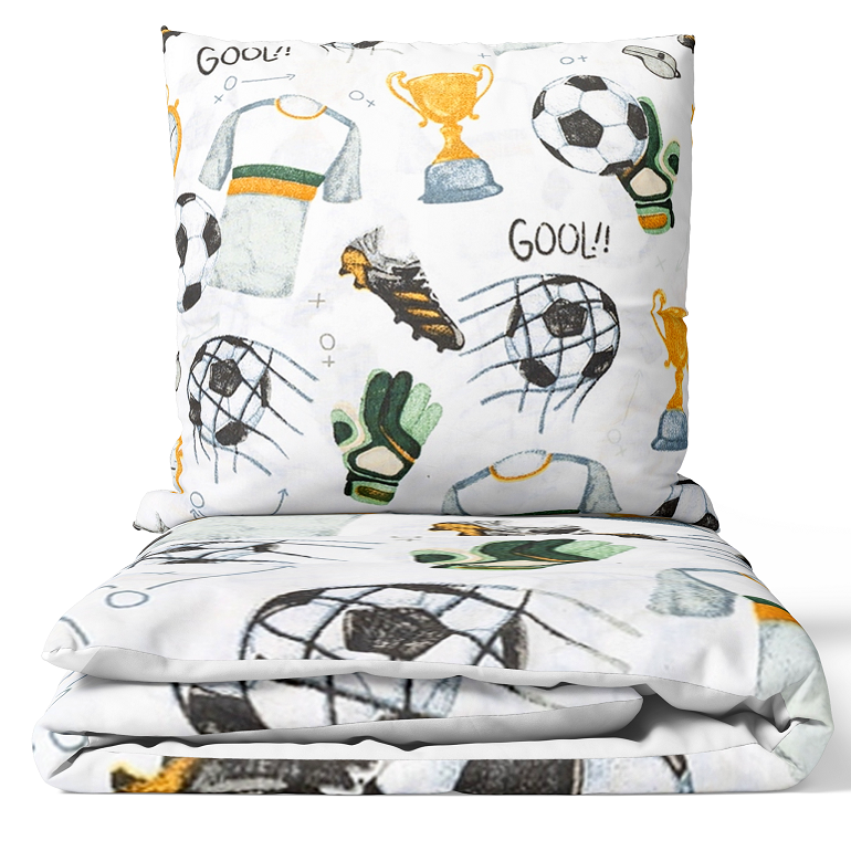 Komplet pościeli Piłka Nożna BW - 100x135 + poduszka 40x60 - Tak
