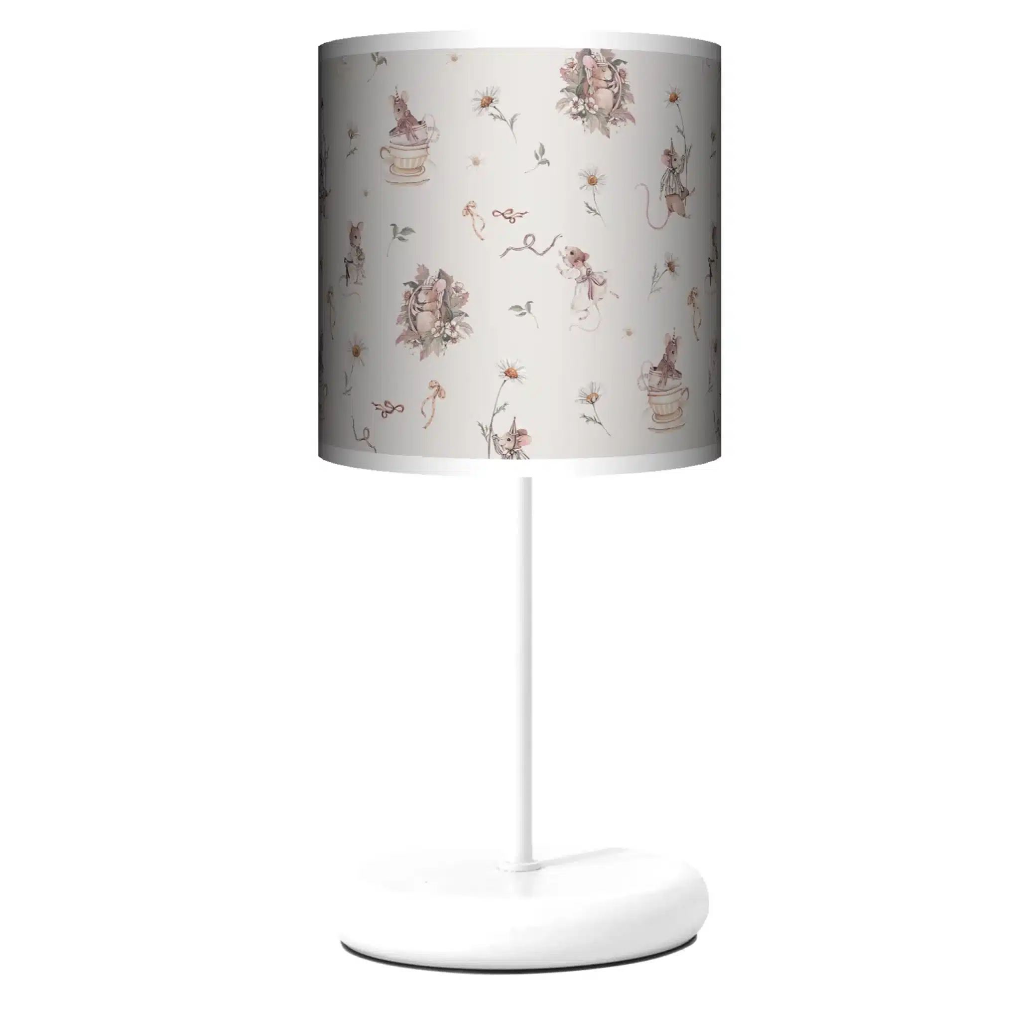 Lampa stojąca EKO Myszki i stokrotki na beżu - kolor podstawy do wyboru FL