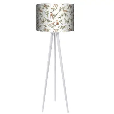Lampa podłogowa - trójnóg drewniana duża Forest Animals biel - kolor podstawy do wyboru FL - buk