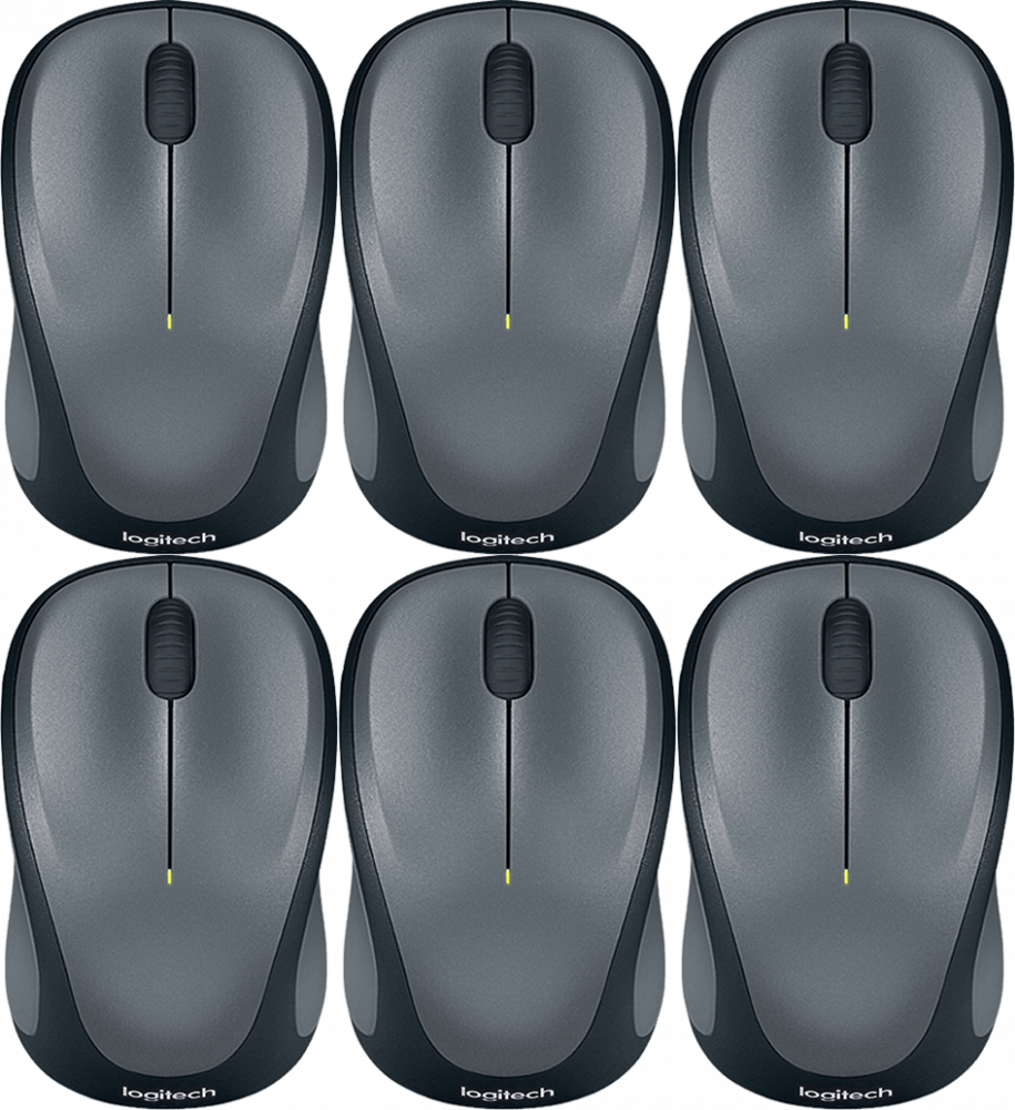 6x Myszka bezprzewodowa Logitech M235, optyczna, szary