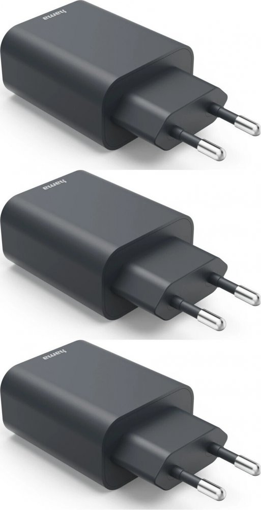 3x Ładowarka do telefonu Hama Ecosential, Power Delivery, USB-C, 45W, antracyt