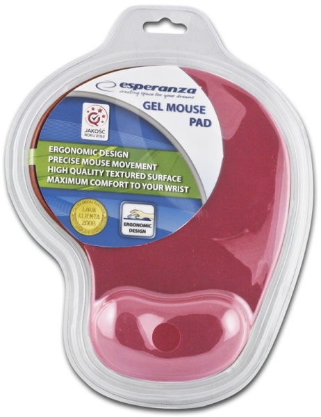 Podkładka żelowa pod mysz Esperanza EA137R, 230x190x20mm, czerwony