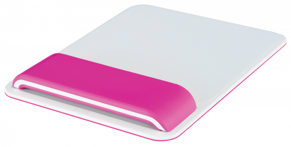 Outlet: USZKODZONE OPAKOWANIE Podkładka ergonomiczna pod mysz i nadgarstek Leitz Ergo WOW, 200x23x260 mm, biało-różowy