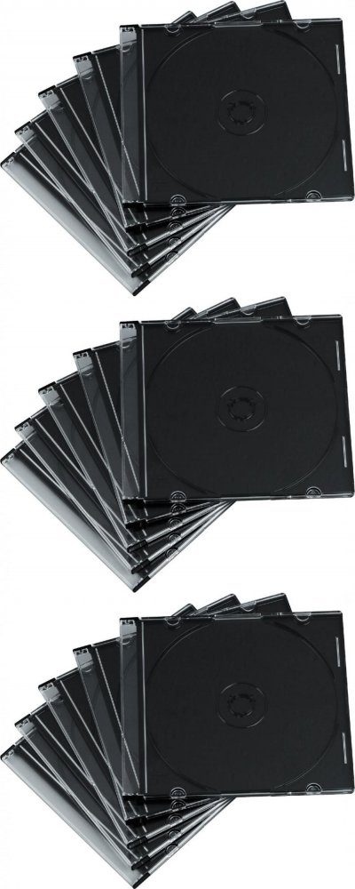 3x Pudełko na płyty CD/DVD Hama Slim, 20 sztuk, czarny