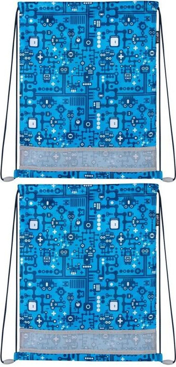 2x Worek na buty Strigo Robot, 35x45cm, niebieski