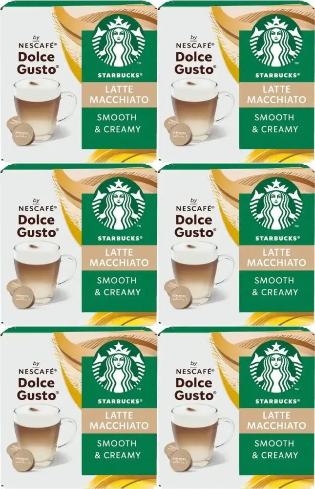 6x Kapsułki do ekspresu Starbucks Dolce Gusto Latte Macchiato, 12 sztuk