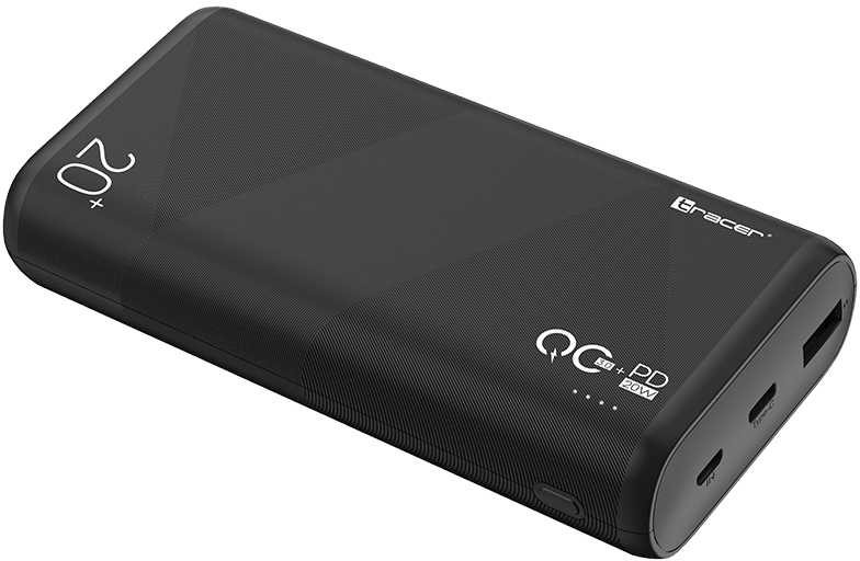Powerbank Tracer Amos, 20000mAh, czarny