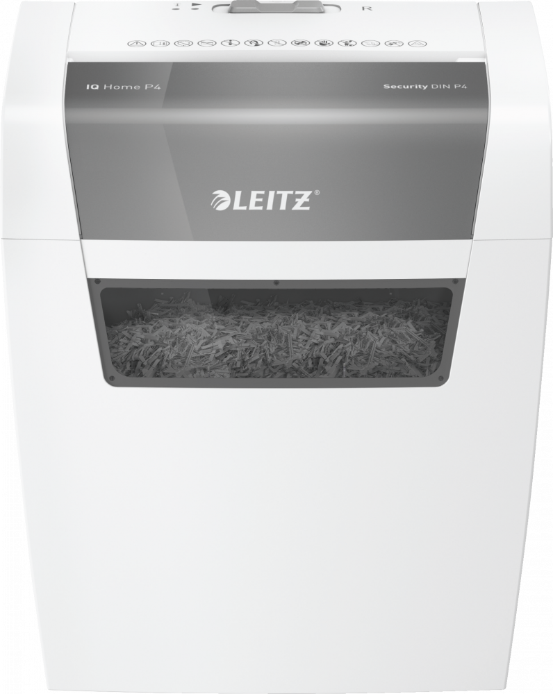 Outlet: Niszczarka Leitz IQ Home P4, konfetti 4x28mm, 6 kartek, P-4 DIN, biały